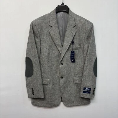 NWT Stafford Men Wool Blazer Jacket Size 40R 40 Reg Elbow Patch D012 -27 - Image 1 of 4