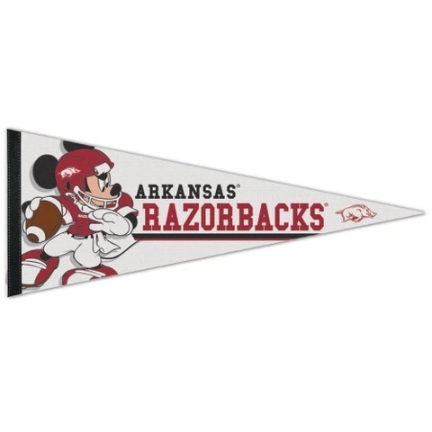 ARKANSAS RAZORBACKS MICKEY MOUSE DISNEY PREMIUM PENNANT 12"X30" BANNER Cover