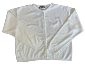 French Toast Official School Wear. Juniors, Medium Cream Button Up Sweater - Picture 1 of 3