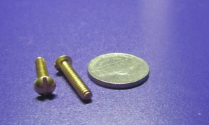 Brass Round Head Machine Screw Slotted 6-32 x 3/4" Length, 100 pcs - Picture 1 of 12