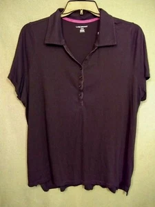 Women's LANE BRYANT sz 18 20 Black Polo Tee Shirt LW SS Stretchy n166 - Picture 1 of 9
