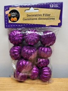 Relleno decorativo cuadrado sellado con temática de otoño 12 calabazas púrpuras - Imagen 1 de 4