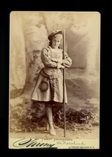 Vintage Cabinet Card Actress Fanny Davenport as Rosalind Sarony Photo