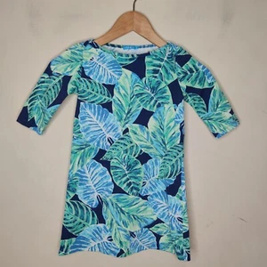 J. McLaughlin Girls Dress Size 5 Catalina Cloth Leaf Print Stretch - Picture 1 of 9