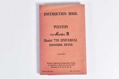 Libro Manual Medidor de Exposición Universal Weston Master II Modelo 735 Años 50 De Colección Foto 1 de 4
