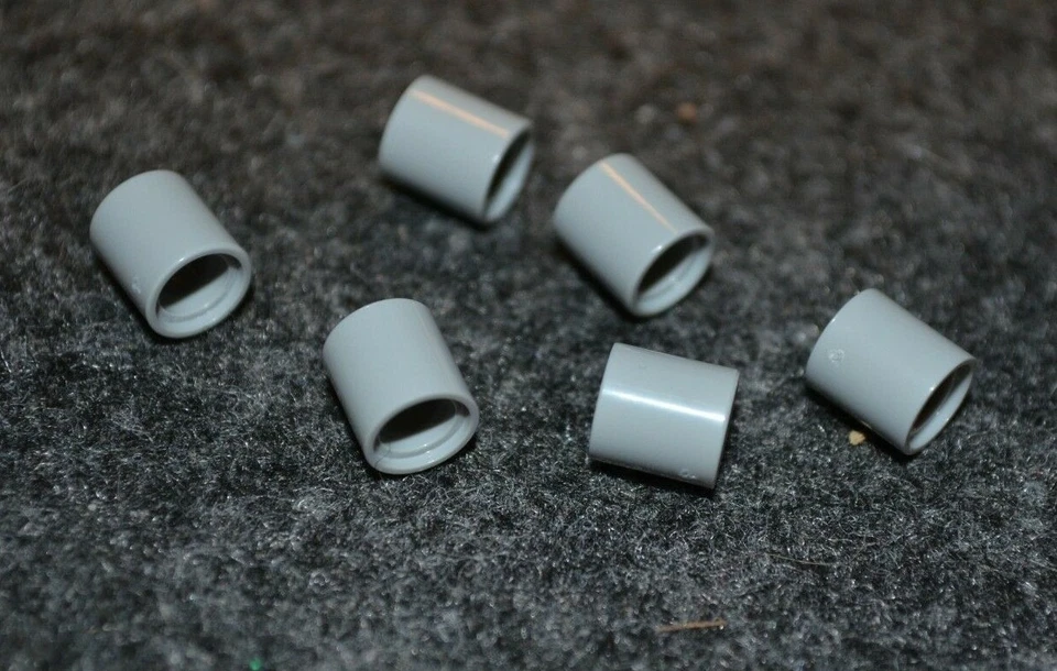 (6) Light Gray Small Technic Sleeve / Spacer Bricks Lego - NEW Parts - Image 1 of 1