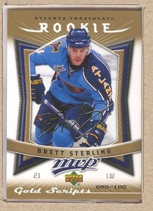 Brett Sterling 371 2007-08 Upper Deck MVP Rookie RC Gold Scripts 090/100