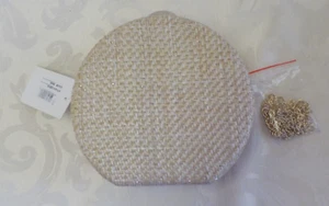 d'margeaux New York 2 Way Purse NWT Natural Straw Gold Thread Clasp Top W Chain - Picture 1 of 15