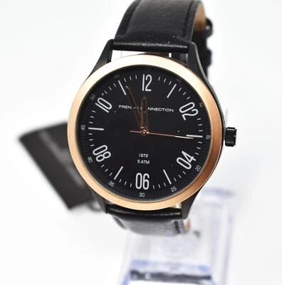 Reloj de cuarzo clásico French Connection con correa de cuero FC1331B Foto 1 de 4