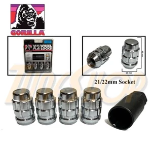 4 LOCK GORILLA X2 DUAL STAGE BULGE ACORN WHEEL RIM LUG NUT 12X1.5 1.5 CHROME H - Picture 1 of 2