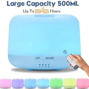 Aroma Air 7 LED 500ML Essential Oil Diffuser Ultrasonic Aromatherapy Humidifier - Picture 1 of 13