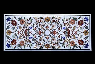 48"x20" coffee Table Top Inlay Marble Pietra Dura Art lapis Design decor Home - Image 1 of 4