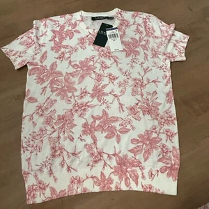 Ralph Lauren Women’s Floral Short Sleeve Sweater NWT $80 Preppy BOHO Sz S P - Picture 1 of 7