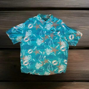 Miami Dolphins NFL Men's XL Nautical Button Up Shirt - Foto 1 di 9