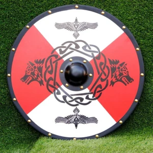 Mittelalter Wikinger Schild | Wolf Authentic Battle Worn Wikinger Schild Best Gift Item - Bild 1 von 9