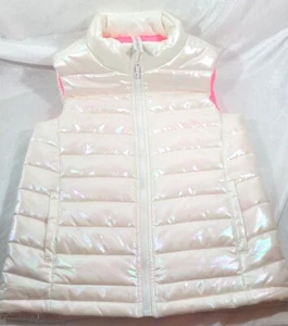 Ideology Girl's White Iridescent w/ Pink Polyester Puffer Vest - Size Large - Picture 1 of 4