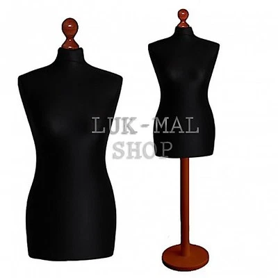 LUK-MAL Schneiderpuppe Gr.34/36/38/40/42/44/46/48/50/52 schwarz Tellerfuß Nussbaum