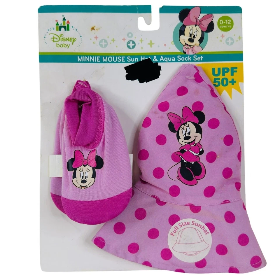 Disney Minnie Sun Hat & Aqua Calcetín Set Playa Piscina 0-12 meses Foto 1 de 4