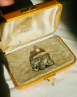 Imperial Faberge solid silver, gold, and enamel elephant and castle figurine
