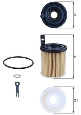 OX 1121D MAHLE Oil Filter for HYUNDAI,KIA - Image 1 of 2