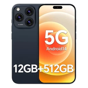 Unlocked Cell Phones H16 ProMax, 12+512GB Smartphone, Android 14 Unlocked Pho... - Picture 1 of 9