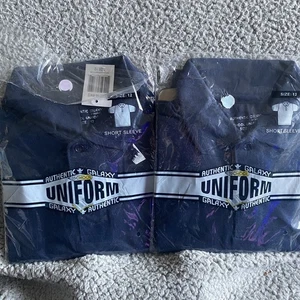 Galaxy Polo Shirt Kids Boys Size 12 Navy Blue Tagless School Uniform Top 2 Pc - Picture 1 of 4