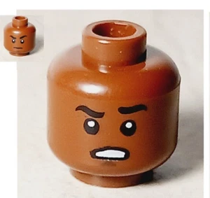 LEGO African American Unisex Head GAME FACE Battle Ready Thick Eyebrows Teeth - Picture 1 of 1