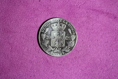 1852 Belgium 20 Centimes Silver Coin #M19971 - Image 1 of 2