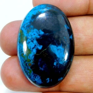 100% Natural Miraculous Azurite Oval Cabochon 56.45Cts. Loose Gemstone - Picture 1 of 3