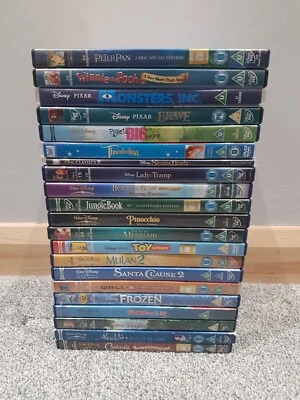 Disney DVD Bundle 21 DVDs Peter Pan Aladdin Monsters Inc Toy Story Free Postage - Image 1 of 4