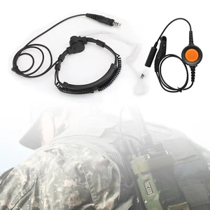 7.1mm Big Plug Tactical Throat Mic Headset For XPR6300 XPR6350 XPR6380 XPR6500 - Zdjęcie 1 z 17