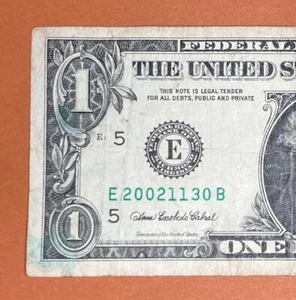 2002 November 13 ( E 20021130 B ) Birthday Note $1 One Dollar Bill - Picture 1 of 3