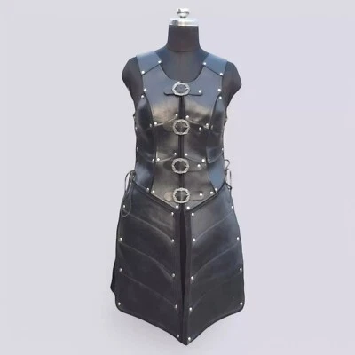 Disfraz Medieval Renacimiento Mujer LARP y Recreación Cuero Armadura Foto 1 de 2