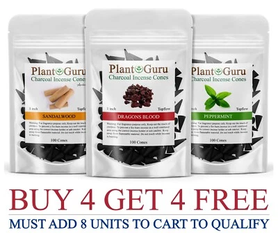 100 conos de incienso de carbón 1" TOPFLOW a granel hechos a mano para soporte de quemador variedad Foto 1 de 4