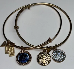 Set/2 Chrysalis Bangle Bracelet Blue Sapphire Perfect For Layering Swarovski NEW - Picture 1 of 1