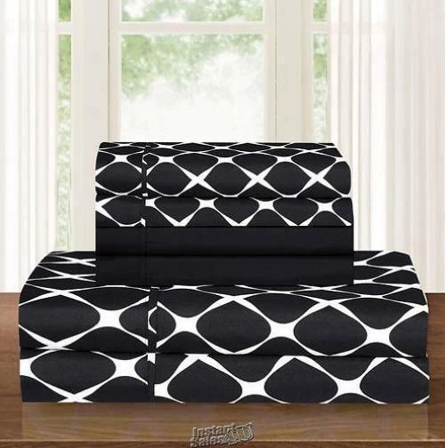 Bloomingdale 6 piezas. Juego de sábanas de microfibra negro completo Foto 1 de 2