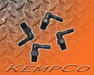 (4) 1/8" NPT x 1/4" Hose-barb Elbow Adapter Fittings Black Nylon - Picture 1 of 2