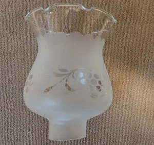 Vintage Sconce Lamp Shade Globe Frosted & Clear Grape Leaf Design ~ 5 1/8" tall - Picture 1 of 8