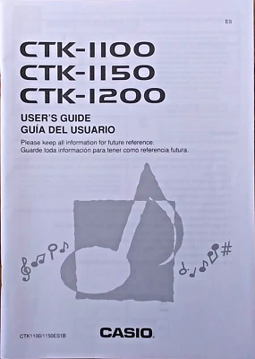 Casio CTK-1100 CTK-1150 CTK-1200 CTK-1250 Keyboards Original Owner's Manual Book - Image 1 of 3