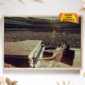 1975 Elton John Live at Dodger Stadium Foto Poster Leinwand Metall Wandkunst Drucke - Bild 1 von 21