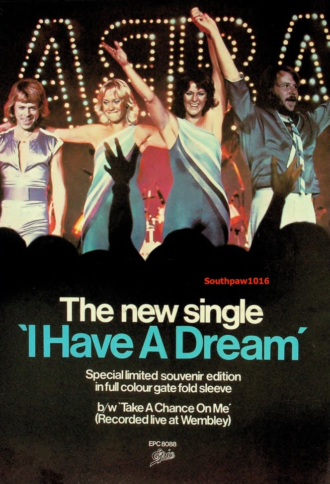 1979 ABBA "I Have A Dream"  Song Release Music Industry Promotional Reprint Ad - Image 1 of 1