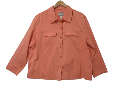 Chaqueta de Algodón Denim Ligera Talla 2X PENDLETON Bolsillos Naranja EXCELENTE Foto 1 de 4