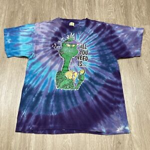 Vintage Grinch Shirt XL 80s 90s One Good Hand Cat In The Hat Tie Dye Boot Tee