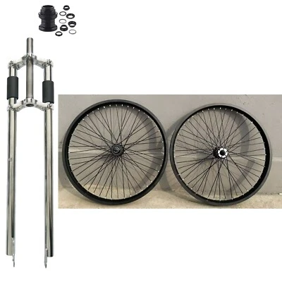 DONSP1986 26" Bike Fork &headset, 1" Threaded TripleTree w/ Mag& Spoke Wheel Rim - Image 1 of 4