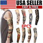 8 x manches de bras de refroidissement sport extérieur UV protection solaire couverture de bras art tatouage