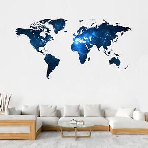 Large World Map Wall Art World Map Kids Wall Stickers for Office Living Room