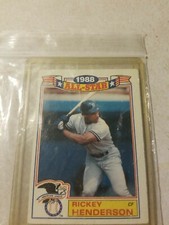 1988 Topps Rickey Henderson All Star Baseball Card 7 Of 22 Yankees 