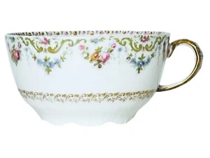 Antik 1890 Jean Pouyat JPL Limoges France POY104 Flower Swag Porzellan Tasse NEU - Bild 1 von 11