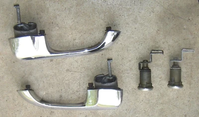 1966 Buick Riviera Exterior Door Handle & Lock Pair Matched Cylinders 8975 66 67 - Image 1 of 4