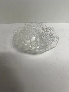Vintage American Brillantschliff Kristallglas Sägezahnrand Schüssel Süßigkeitenschale 9" - Bild 1 von 4